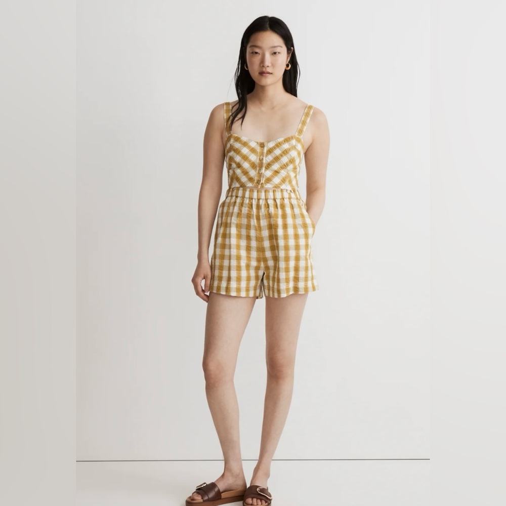 NWT Madewell Modular Sleeveless Romper in Citrus Lime size 4